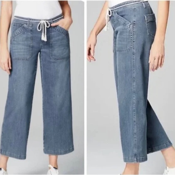 J. Jill Denim - J.Jill Nantucket High Waisted Wide Leg Cropped Jeans Size 16P
